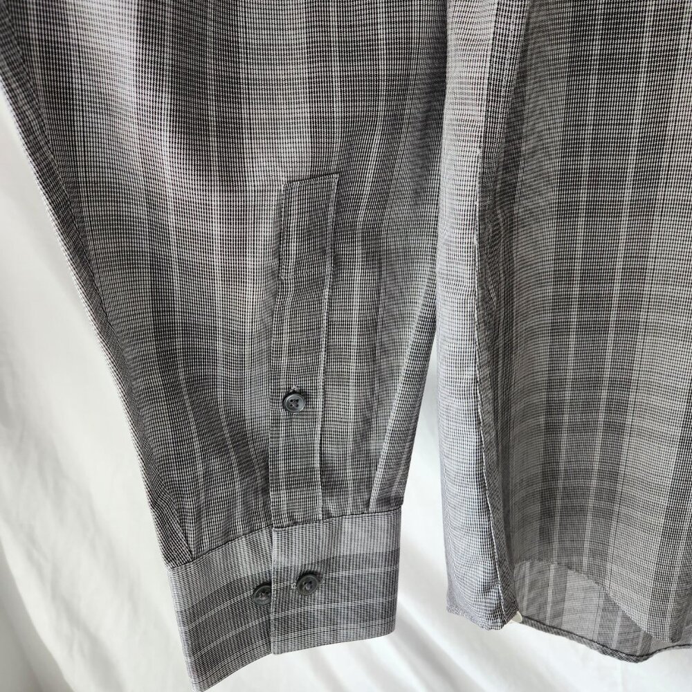 Calvin Klein Men’s Dress Shirt Slim Fit Non Iron Gray Button Up 15.5 34/35 - Picture 6 of 8